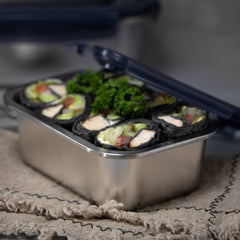 Rectangle Food Container | 100% Microwave Safe Stainless Steel